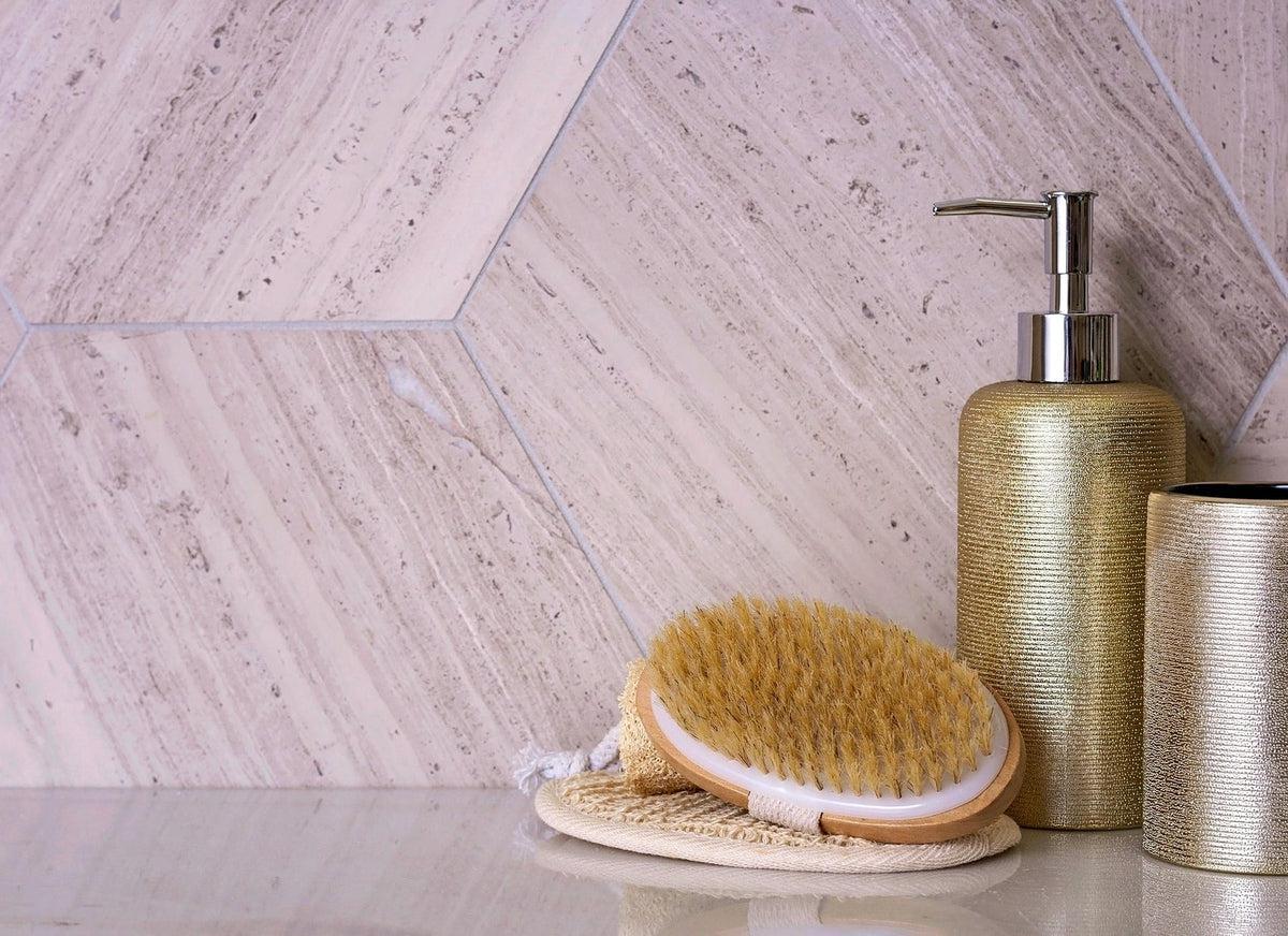 wood look hexagon tile