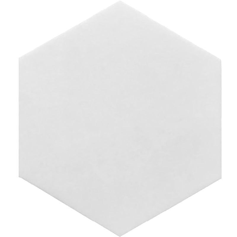 10" HEXAGON THASSOS WHITE HONED | Hexagon Design 