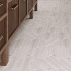 10 Inch Hexagon Wooden Beige Marble Mosaic Tile | Tile Club
