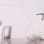 10" Hexagon Thassos White Marble Tile