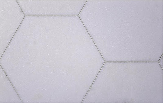 10" HEXAGON THASSOS WHITE HONED