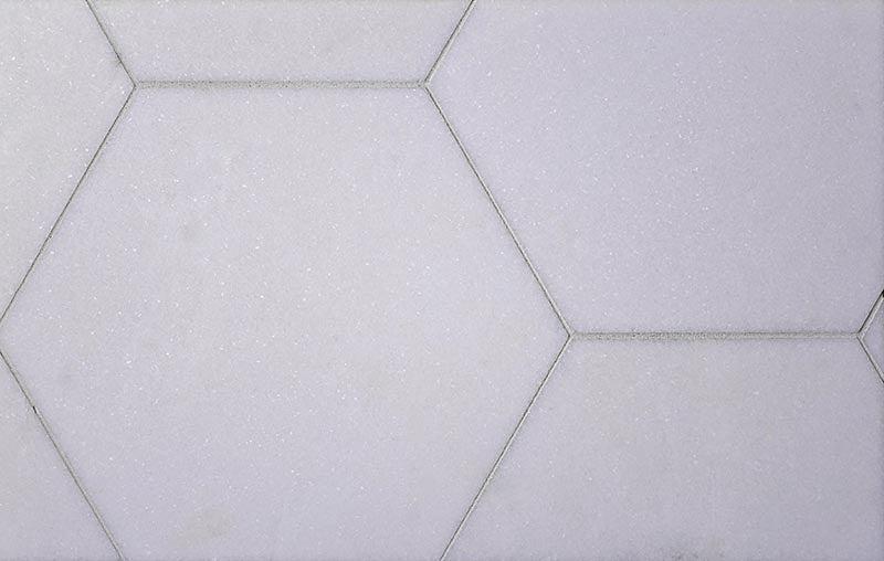 10" HEXAGON THASSOS WHITE HONED