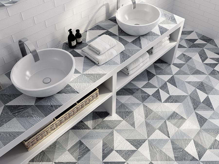 Taco Melange Black Geometric Porcelain Tile | Tile Club