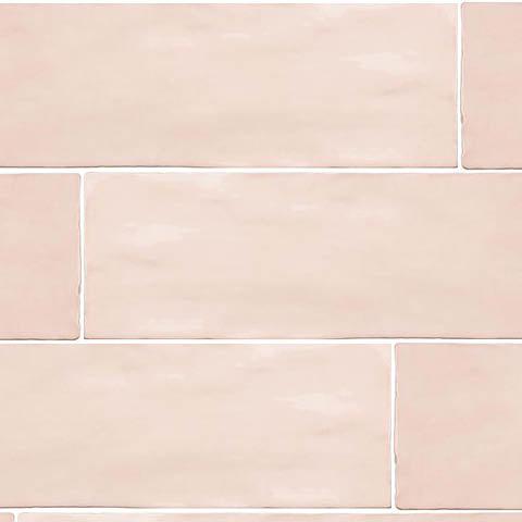 La Riviera Rose 2.5x8" Pink Ceramic Subway Tile 