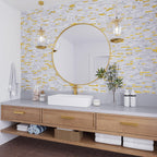 White and Gold Stack Peel and Stick Tile | Tile Club