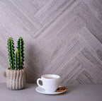 Wooden Beige Chevron Etched Subway Marble Tile