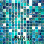 Blue and White Gradient Squares Glass Pool Tile | Tile Club