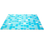 White and Ocean Blue Gradient Mixed Squares Glass Pool Tile | Tile Club