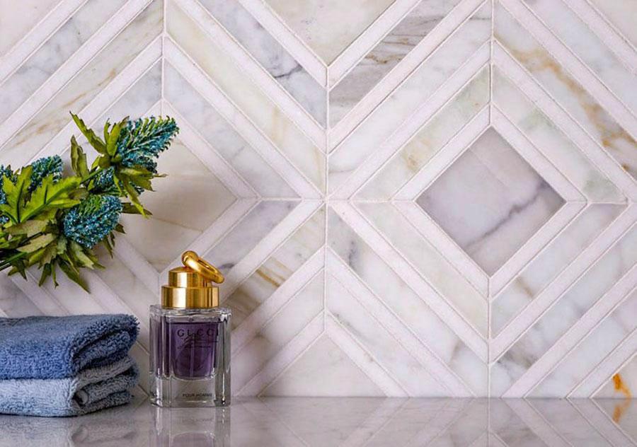 Calacatta Gold Diamond & Square Mosaic Tile | Tile Club