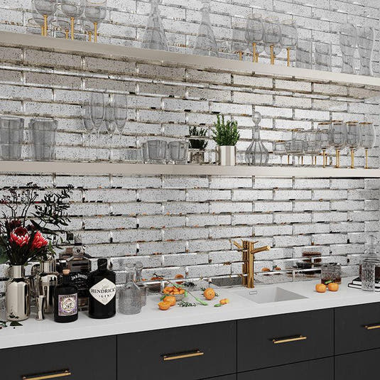 3x12 Beveled Antique Mirror Glass Subway Tile | Tile Club