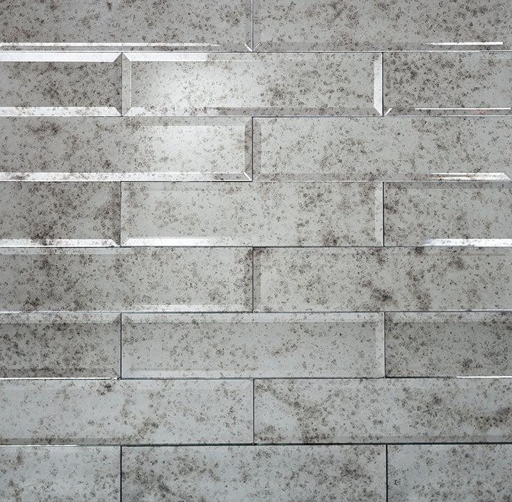 3x12 Beveled Antique Mirror Glass Subway Tile | Tile Club