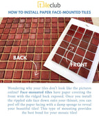 Bright Orange Squares Glass Pool Tile | Tile Club