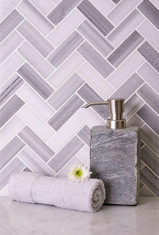 1x3" Equator Herringbone polished mosaic tile