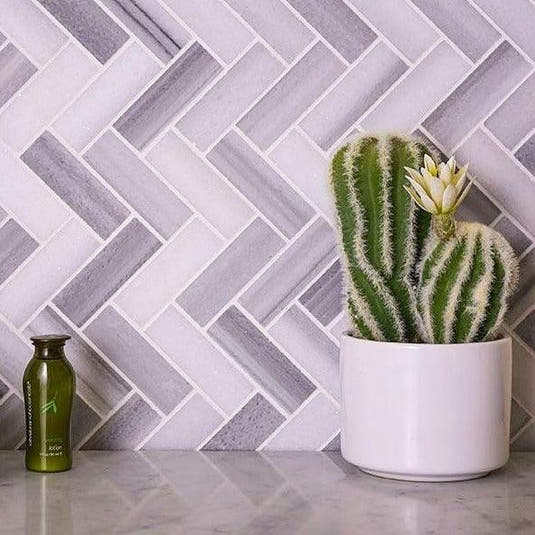 1x3" Equator Herringbone polished mosaic tile