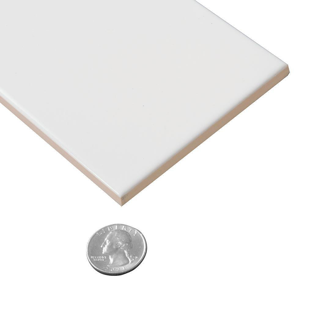 Polished White Ceramic Subway Wall Tile 4x12 | Tile Club