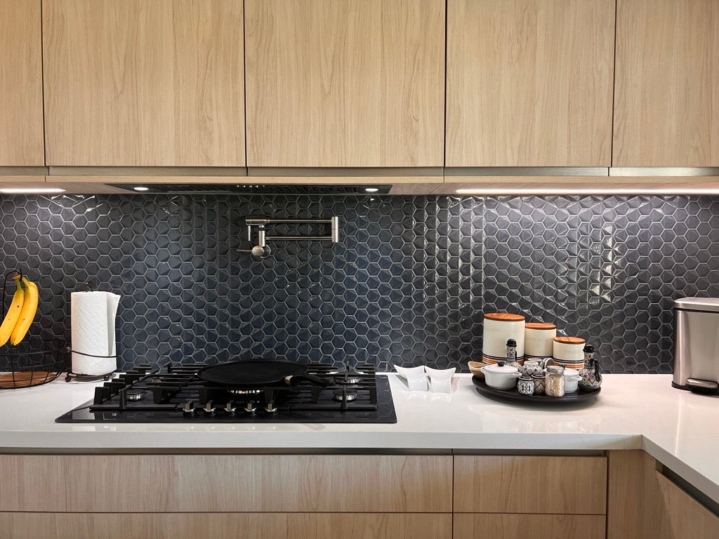 2 Inch 3D Blue Honeycomb Hex | Tile Club