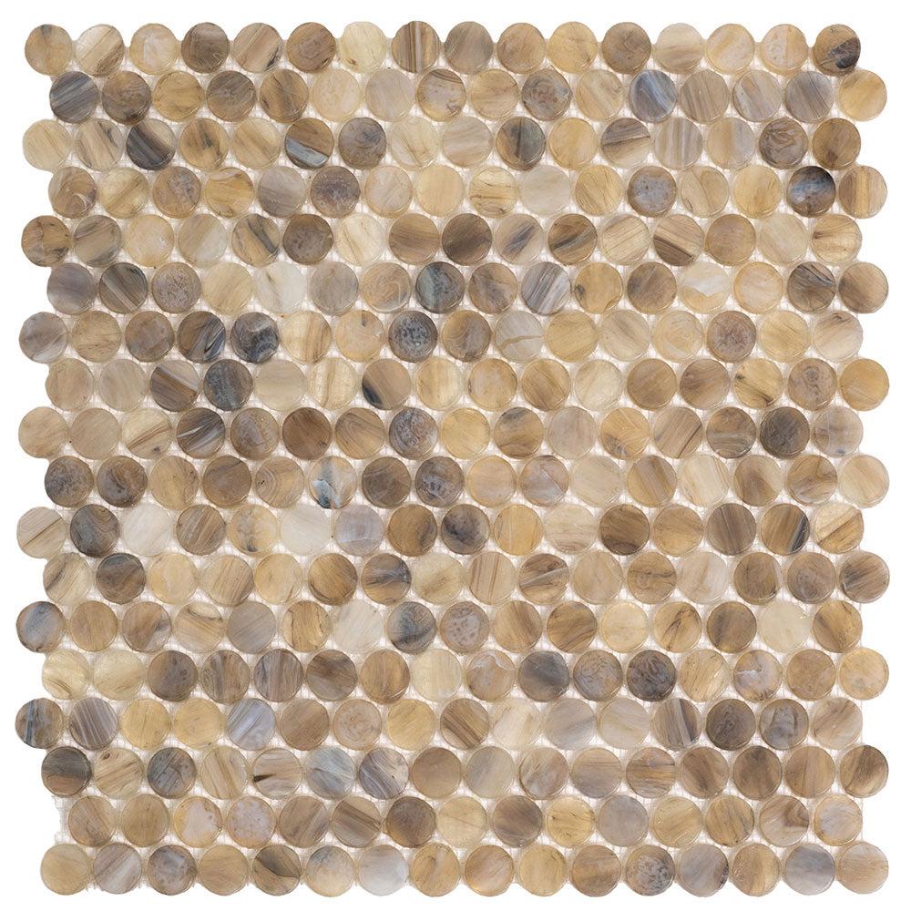 Agate Glass Penny Round Mosaic Tile