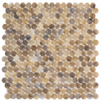 Agate Glass Penny Round Mosaic Tile
