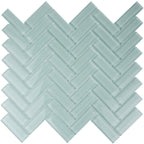 Aqua Herringbone Glass Tile