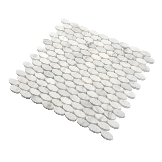 Bianco Carrara Oval Mosaic Tile | Tile Club