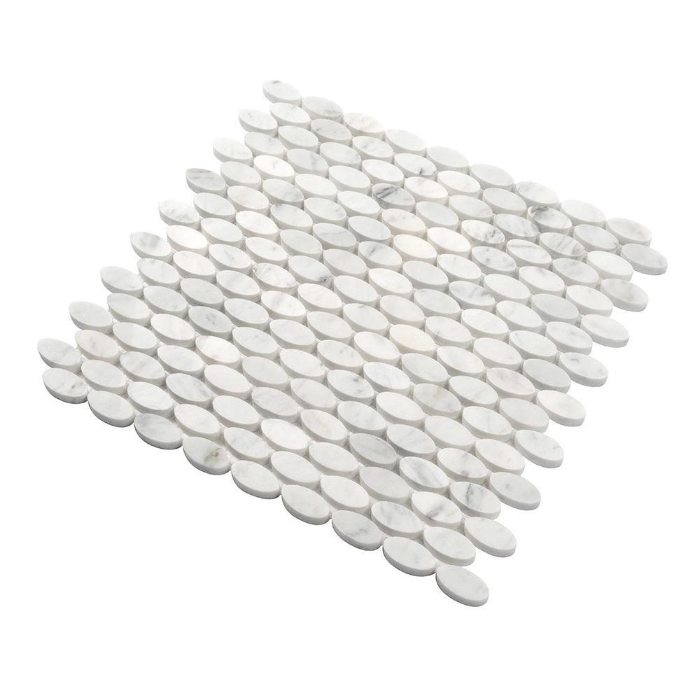 Bianco Carrara Oval Mosaic Tile | Tile Club