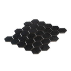 2'' Black Matte Hexagon Porcelain Mosaic | Tile Club