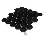 2'' Black Matte Hexagon Porcelain Mosaic | Tile Club
