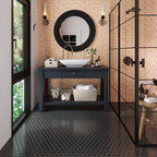 2'' Black Matte Hexagon Porcelain Mosaic | Tile Club