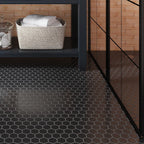 2'' Black Matte Hexagon Porcelain Mosaic | Tile Club