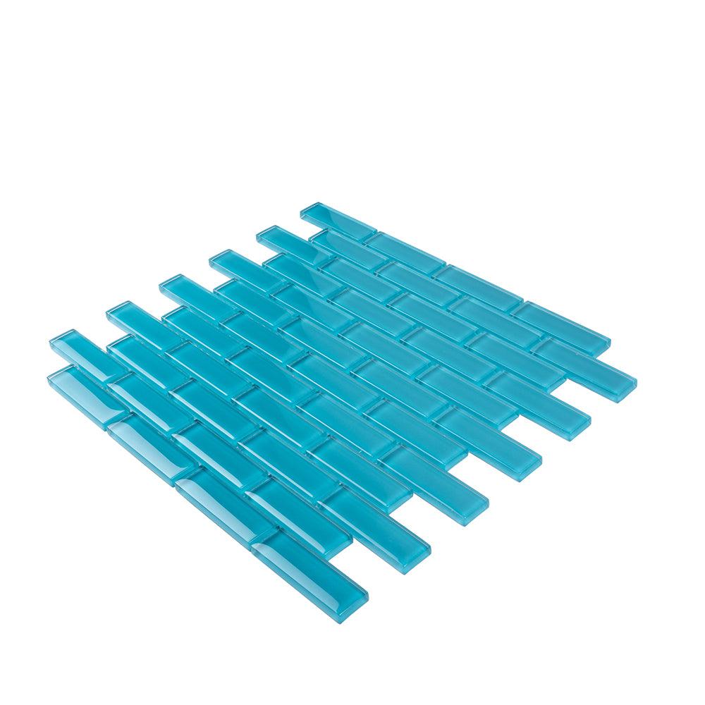 Sea Blue Glass Brick Tile