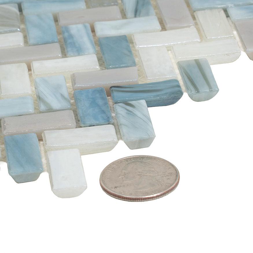 Blue Grey Herringbone Mosaic Tile | Tile Club