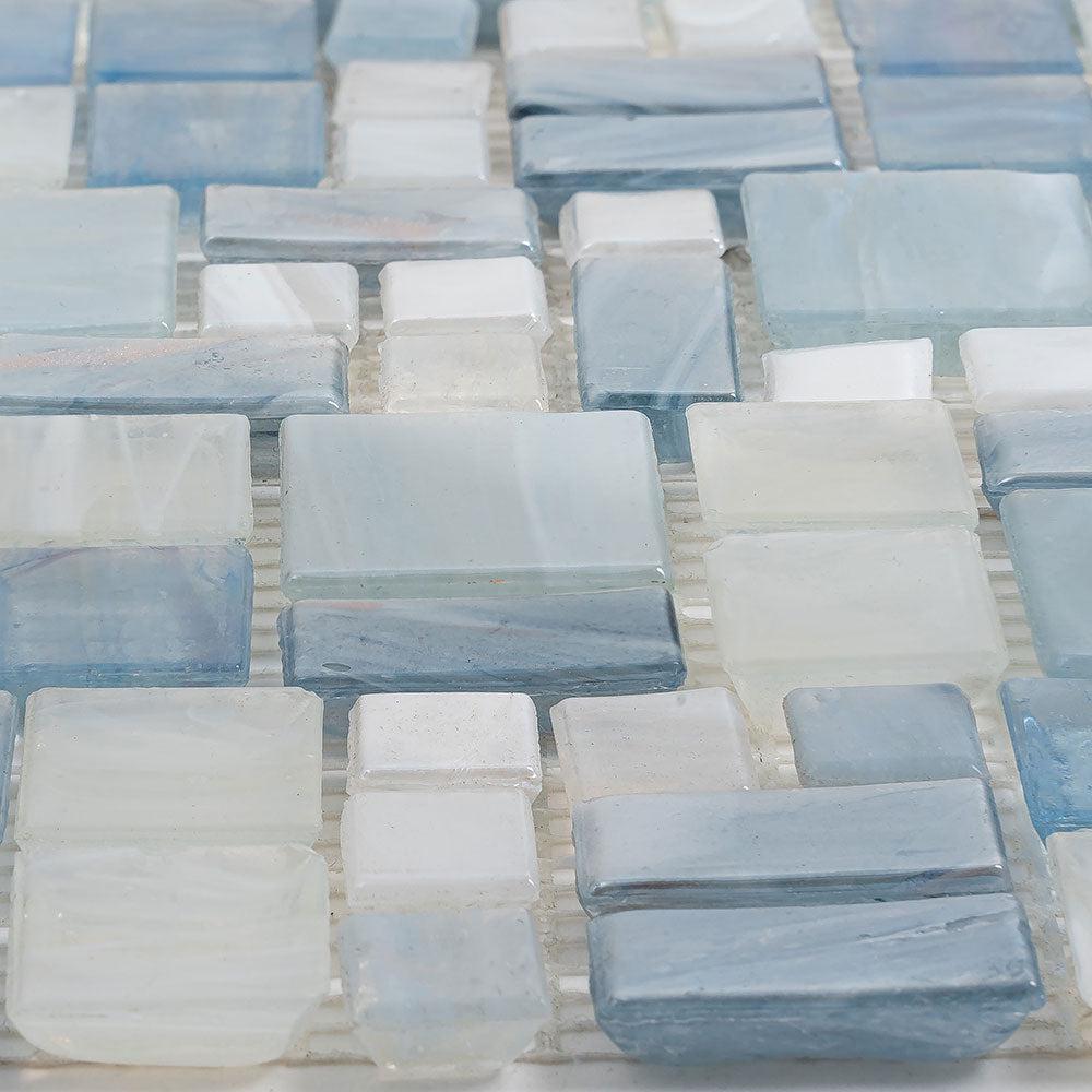 Blue Mini Versailles Glass Mosaic Tile | Tile Club