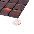 Brown Foil And Frosted Square Mosaic Tile | Tile Club