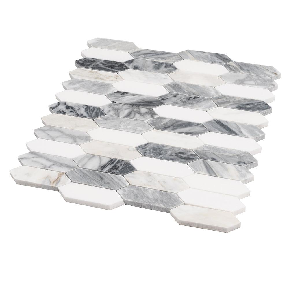 Calacatta Bluette Marble Picket Tile | Tile Club