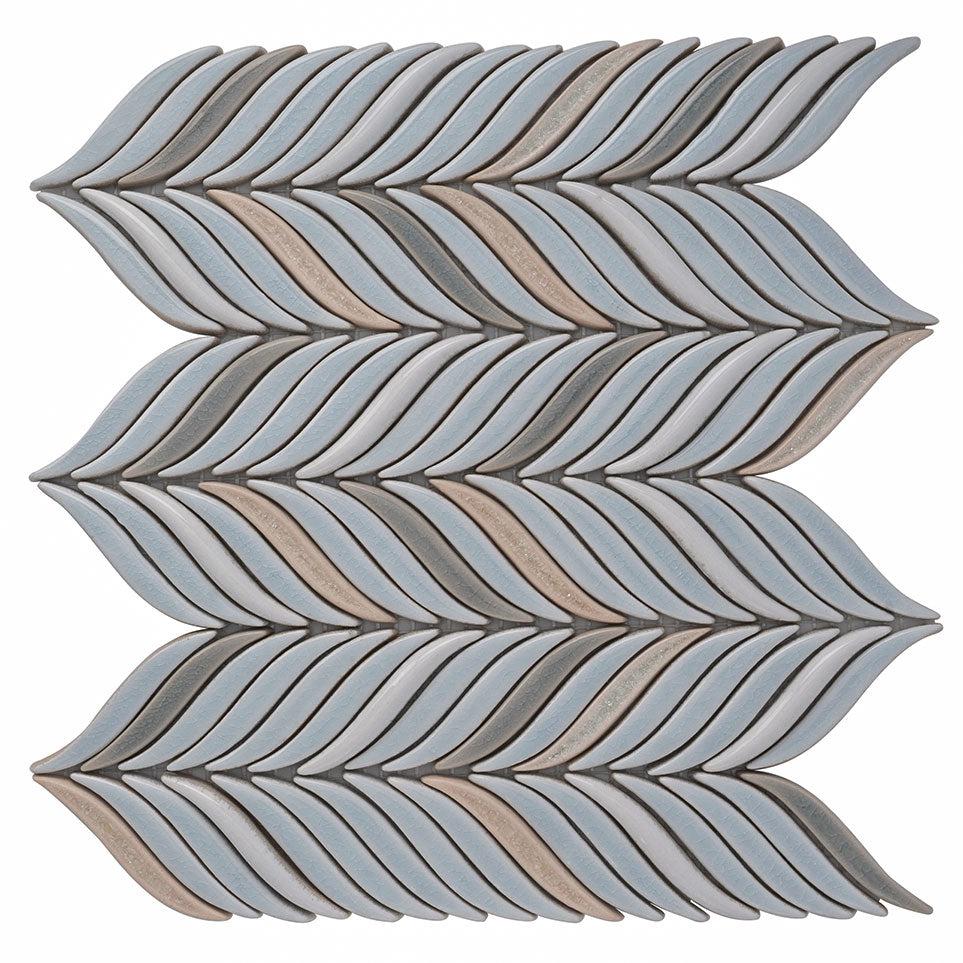 Chateau Blue Sprig Ceramic Mosaic Tile Sample