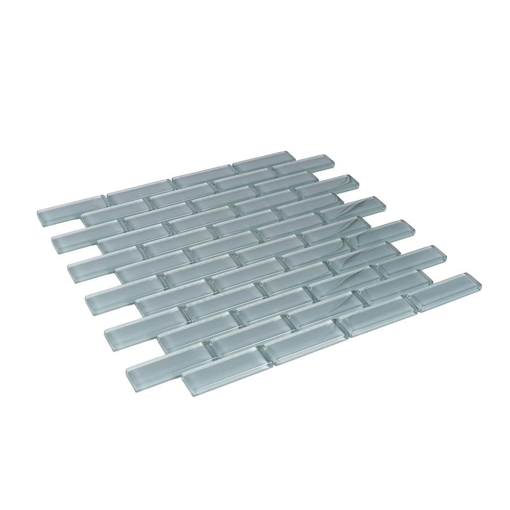 Chic Gray Glass Brick Tile