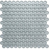 Chic Gray Penny Round Glass Tile