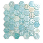 Coastal Dreams Hexagon Glass Mosaic Tile | Tile Club