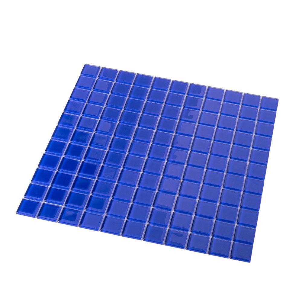 Cobalt Blue Square Glass Mosaic Tile 1x1 | Tile Club
