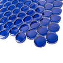 Cobalt Blue Penny Round Glass Tile | Tile Club
