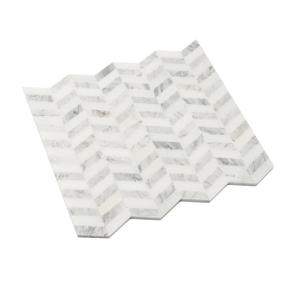 Contemporary Chevron Marble Mosaic Tile | Tile Club
