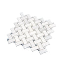 Curved Basket Weave Eastern White Marble Mosaic Tile | Tile Club