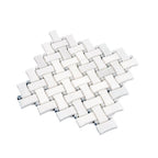 Curved Basket Weave Eastern White Marble Mosaic Tile | Tile Club