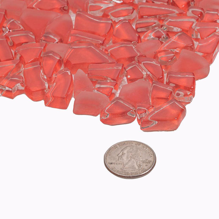 Diamond Red Glass Pebble Mosaic Tile | Tile Club