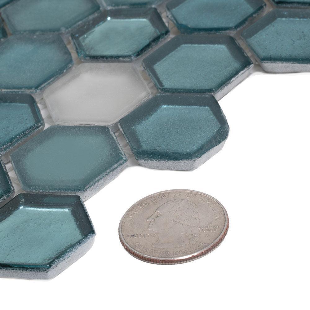 Emerald Hexagon Glass Mosaic Tile