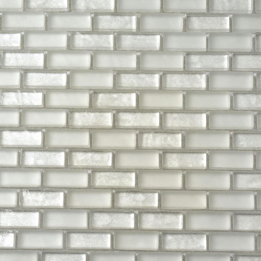 Glacial White Glass Brick Tile | Tile Club