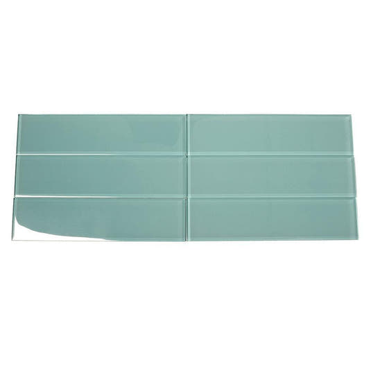 Glacier Aqua 3X12 Polished Glass Tile | Tile Club