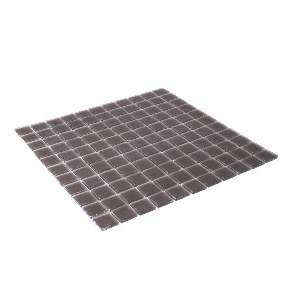 Glacier Ash Gray 1X1 Frosted Glass Tile | Tile Club