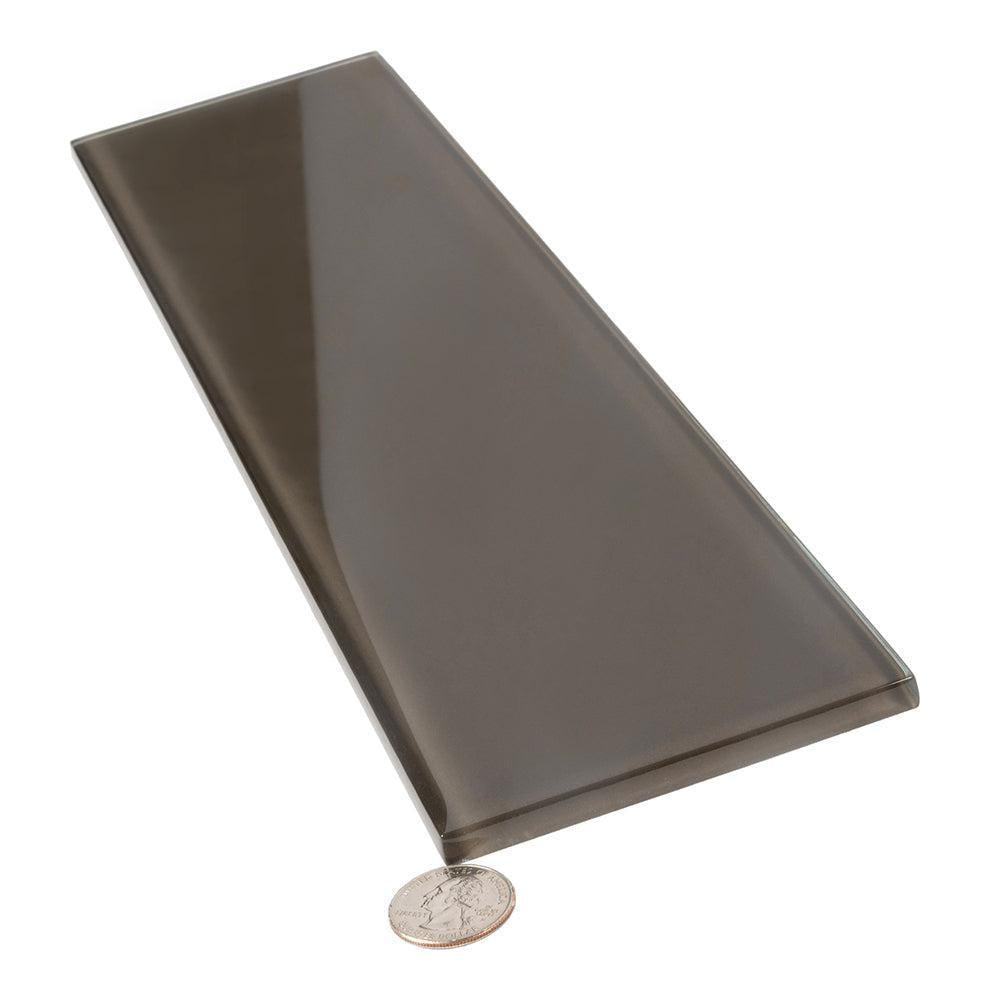 Glacier Ash Gray 4X16 Polished Glass Tile | Tile Club