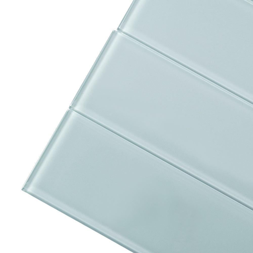Glacier Aura Gray 4X16 Polished Glass Tile | Tile Club